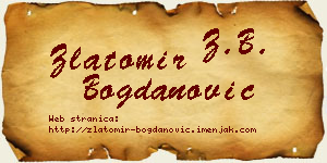 Zlatomir Bogdanović vizit kartica